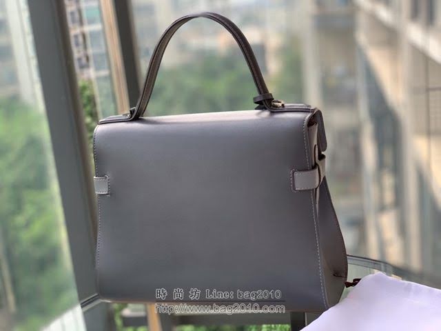 DELVAUX女包 比利時品牌 Tempete手袋 柔軟牛皮 德爾沃女手提包 中號手拎包 Delvaux單肩斜挎包 TP0028拼色灰  fcs1230